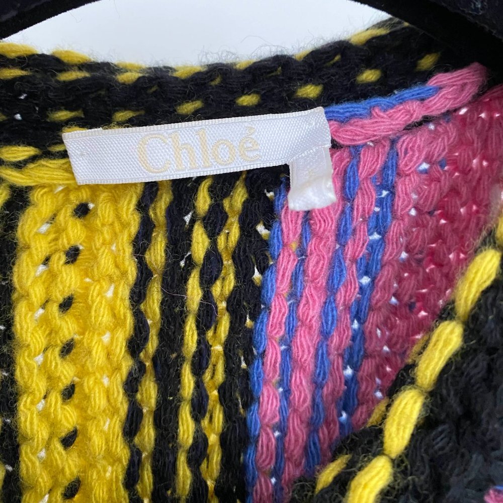 Chloe Pink Crochet Multicoloured Sweater, size Medium (fits size small) - Picture 8 of 12
